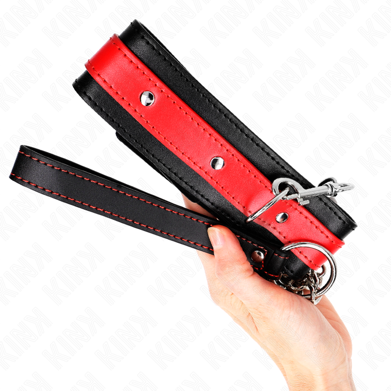 KINK - COLLAR DE CORREA ROJA 65 CM AJUSTABLE 36-43 CM X 5 CM