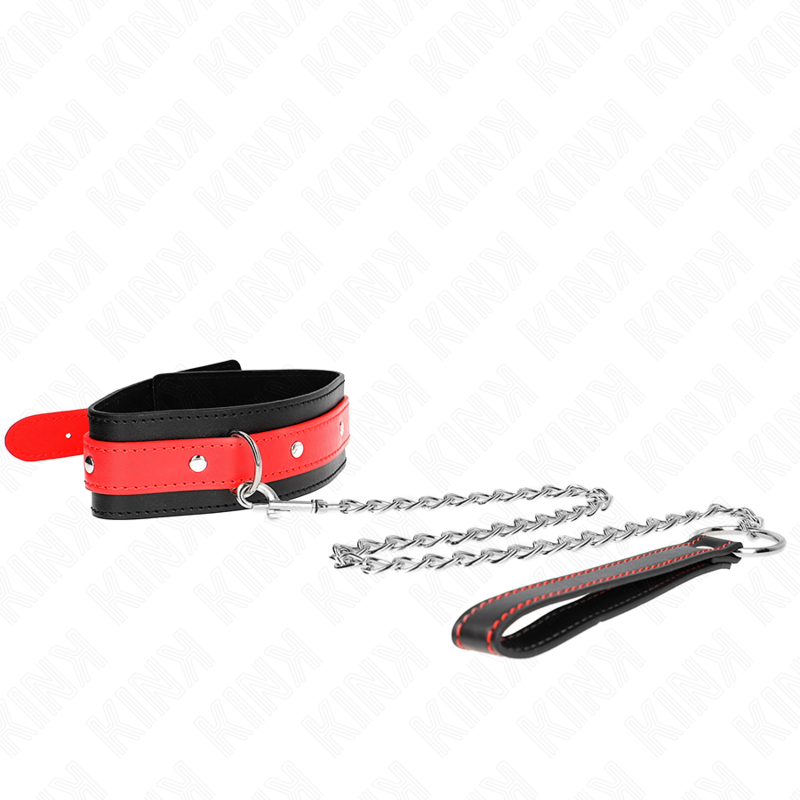KINK - COLLAR DE CORREA ROJA 65 CM AJUSTABLE 36-43 CM X 5 CM
