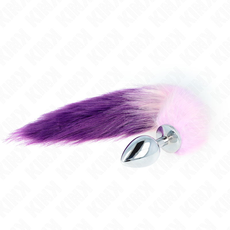 KINK - PLUG ANAL TAMAÑO G 10 X 4 CM CON COLA SINTÉTICA 40 CM MORADO