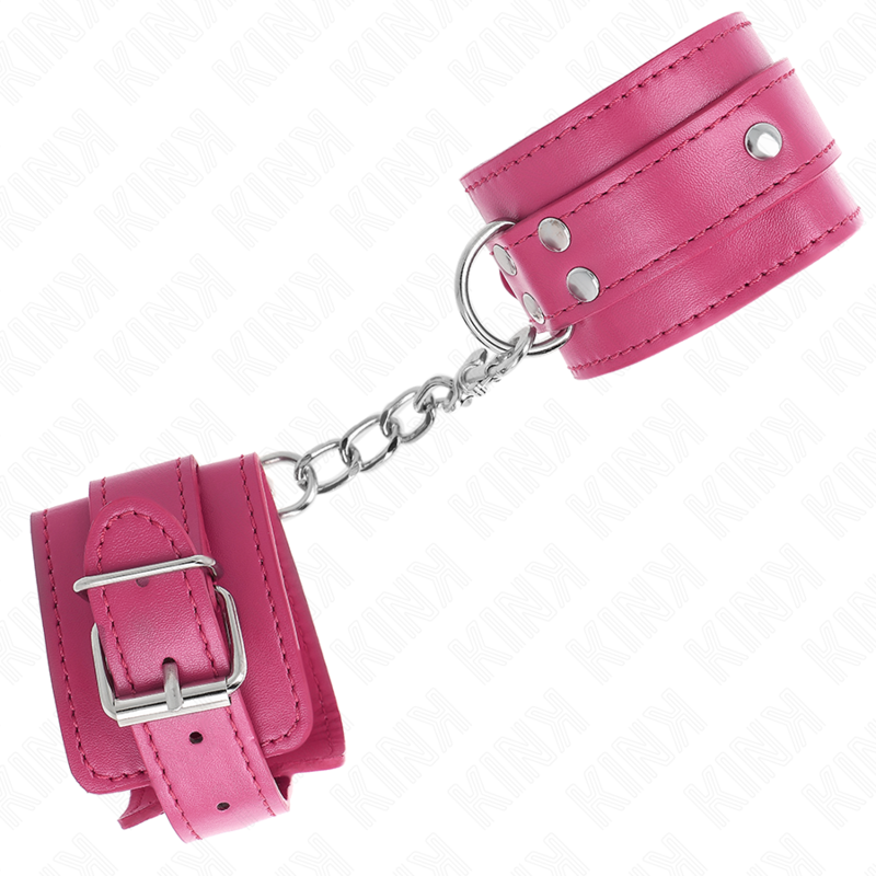 KINK - 3 PINK ADJUSTABLE D-RING WRIST RESTRAINTS 17.5-25 CM X 6 CM
