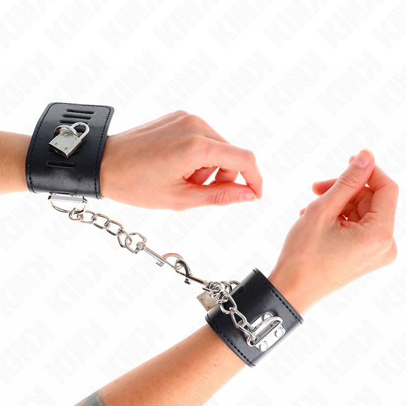 KINK - BLACK ADJUSTABLE PADLOCK WRIST 16-23 CM X 5.5 CM