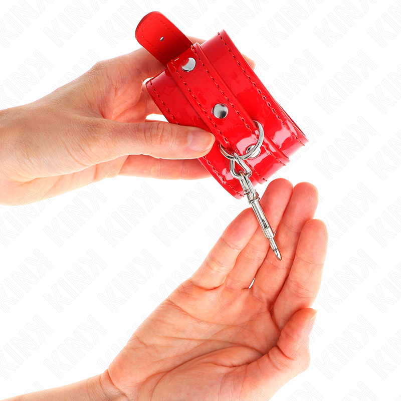 KINK - BRIGHT RED HAND CUFFS ADJUSTABLE 23-33 CM