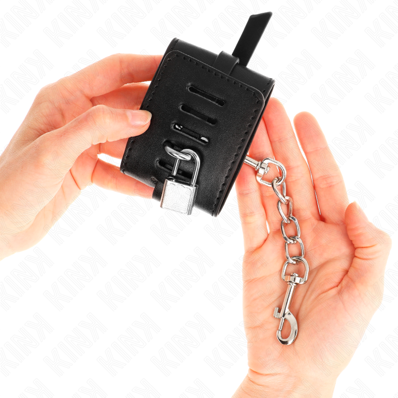 KINK - DELUXE BLACK ADJUSTABLE LOCKING WRIST CHAINS 14.5-21 CM X 6 CM
