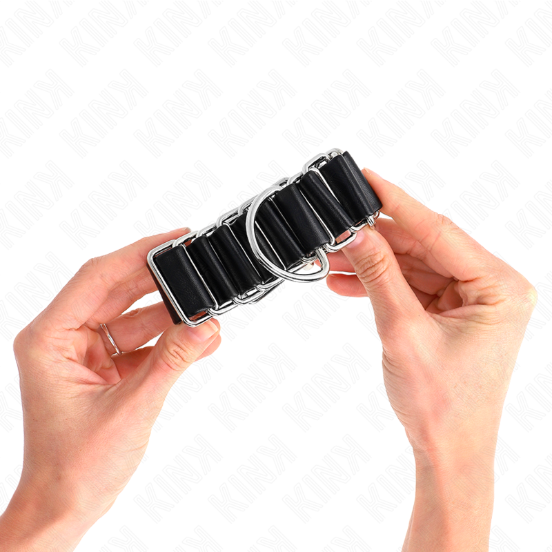 KINK - BLACK ADJUSTABLE HINGED THIN WRIST RESTRAINTS 16-22 CM X 3.5 CM