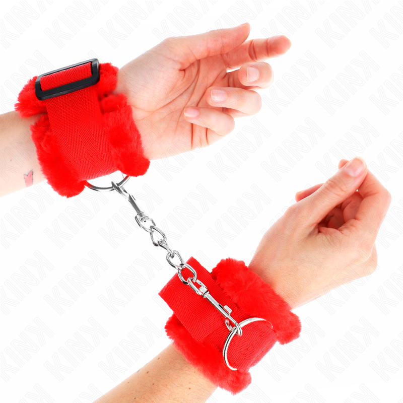 KINK - ADJUSTABLE RED FURRY LINING WRIST 17-31 CM X 7 CM