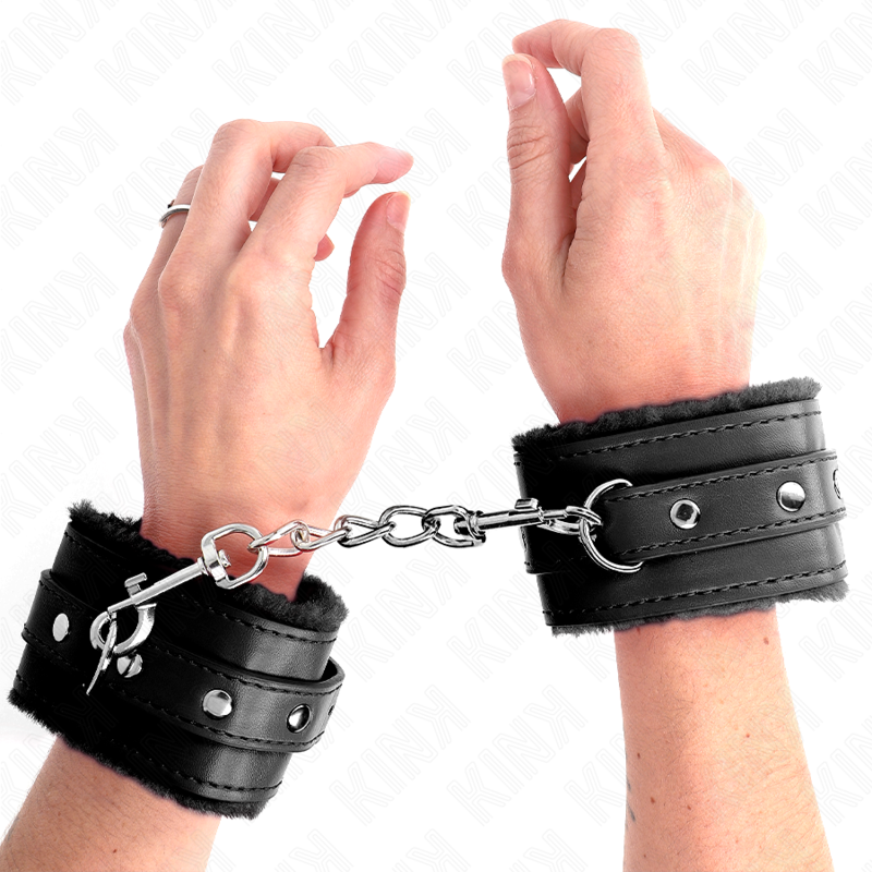 KINK - PREMIUM BLACK LEATHER LINING WRIST WITH ADJUSTABLE BLACK BELT 17-29 CM X 6 CM