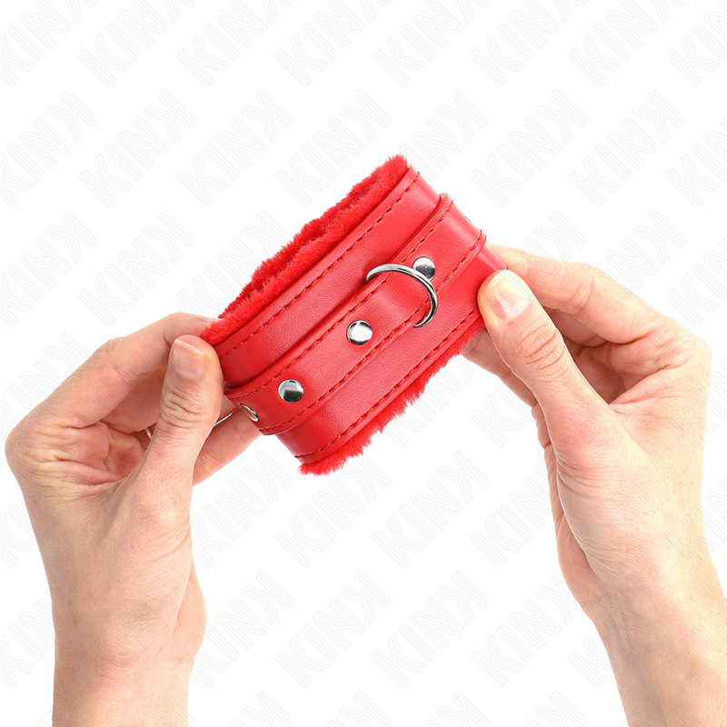 KINK - PREMIUM RED FUR LINING WRIST WITH ADJUSTABLE RED BELT 17-29 CM X 6 CM