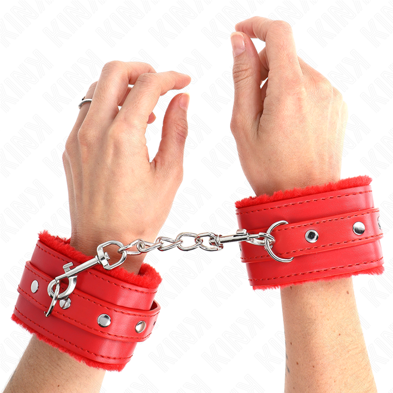KINK - PREMIUM RED FUR LINING WRIST WITH ADJUSTABLE RED BELT 17-29 CM X 6 CM