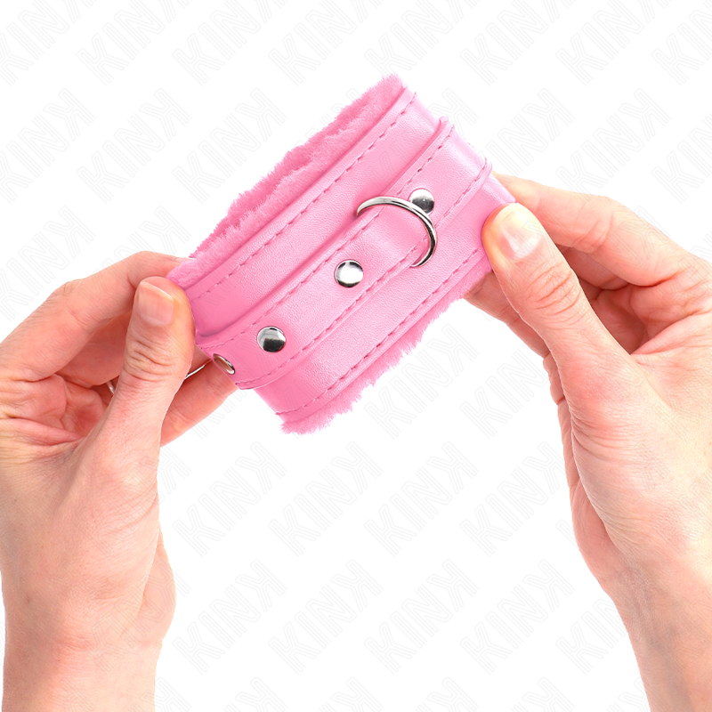 KINK - PREMIUM PINK FUR LINING WRIST WITH ADJUSTABLE PINK BELT 17-29 CM X 6 CM