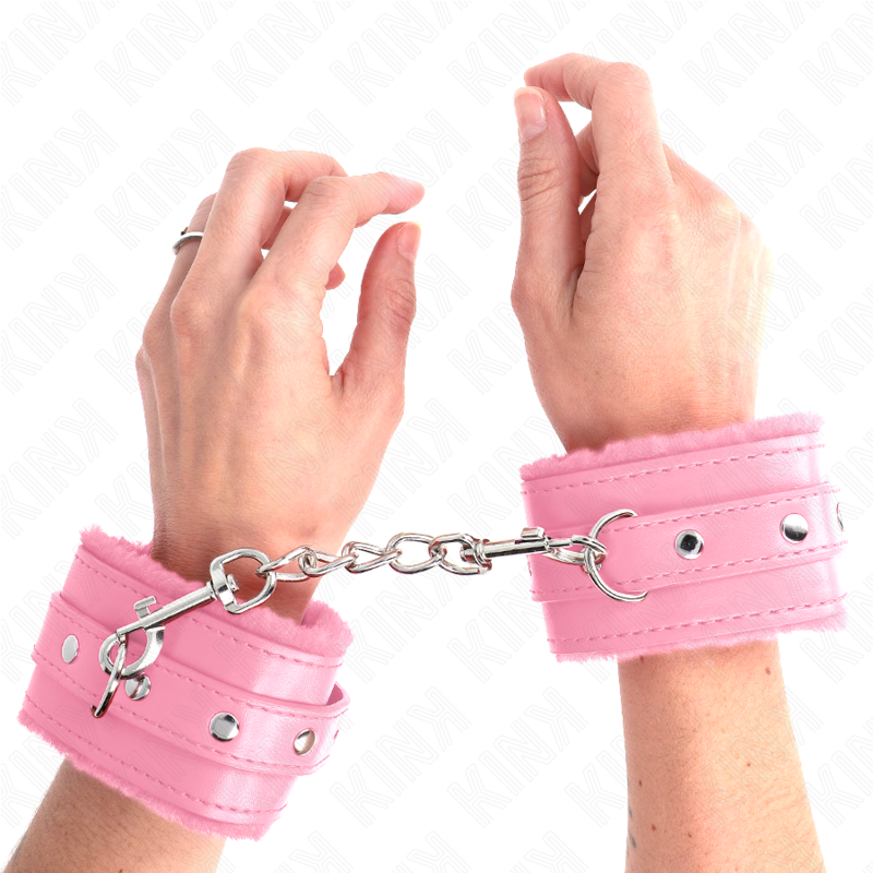 KINK - PREMIUM PINK FUR LINING WRIST WITH ADJUSTABLE PINK BELT 17-29 CM X 6 CM