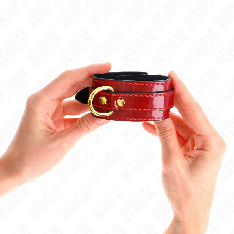 KINK - JOANNA ANGEL RED ADJUSTABLE CUFFS WITH GOLD CHAIN 16.5-26 CM X 4 CM