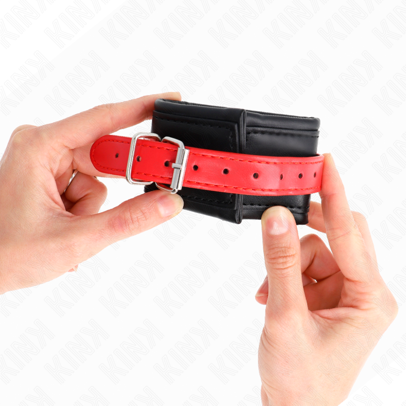 KINK - BLACK WRIST WITH ADJUSTABLE RED BELT 17-28 CM X 6 CM