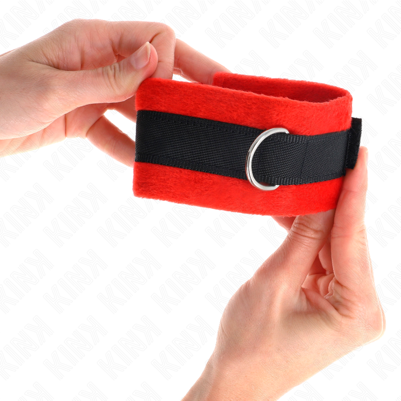 KINK - BLACK-RED BEGINNER SKIN HANDCUFFS 30 X 7 CM