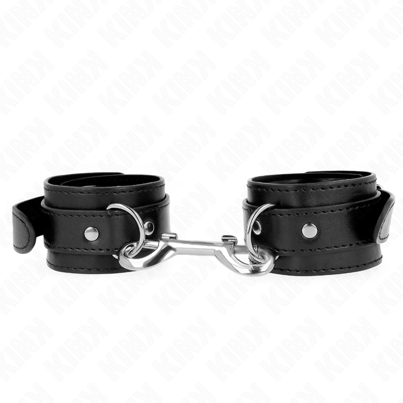 KINK - WRIST RESTRAINTS - ADJUSTABLE BLACK SINGLE RIVET LINE 17-28 CM X 5 CM