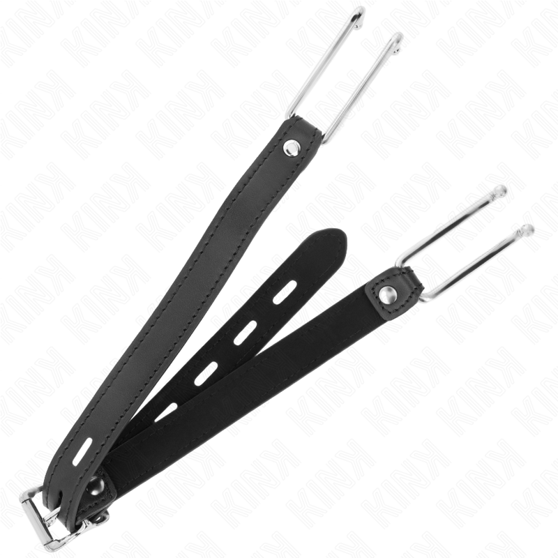 KINK - 11.5 CM METAL HOOK GAG WITH ADJUSTABLE LEATHER STRAP 39-58 CM X 2 CM
