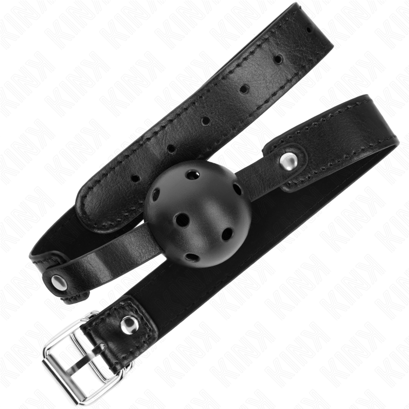 KINK - MORDAZA DE PELOTA TRANSPIRABLE NEGRA DE 4,5 CM 65 x 2,5 CM