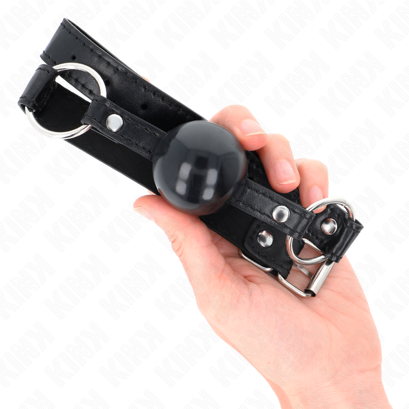 KINK - MORDAZA DE BOLA DE TPE NEGRA 4 CM 60 x 2 CM