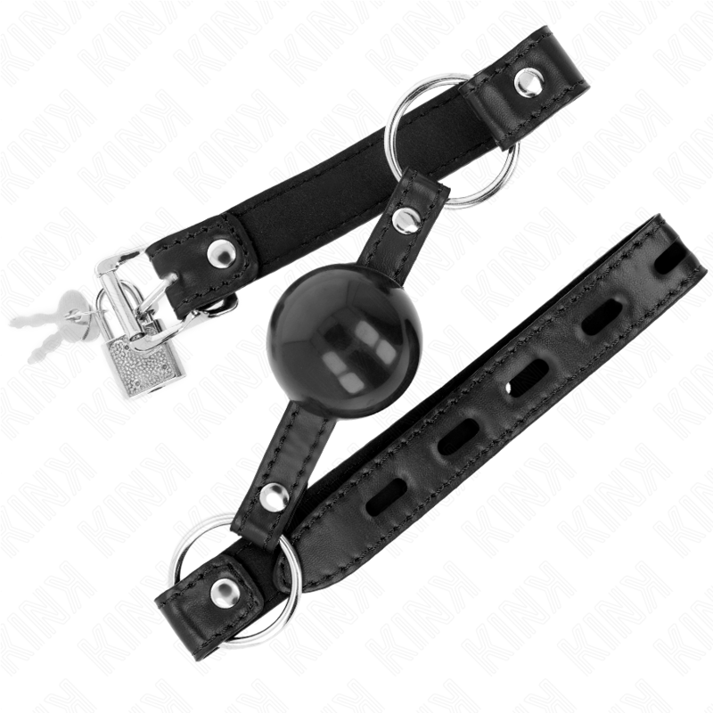 KINK - MORDAZA DE BOLA DE TPE NEGRA 4 CM 60 x 2 CM