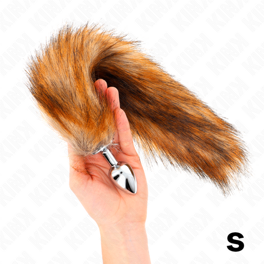 KINK - PLUG ANAL TAMAÑO P 7 X 3 CM CON COLA SINTÉTICA 40 CM MARRÓN