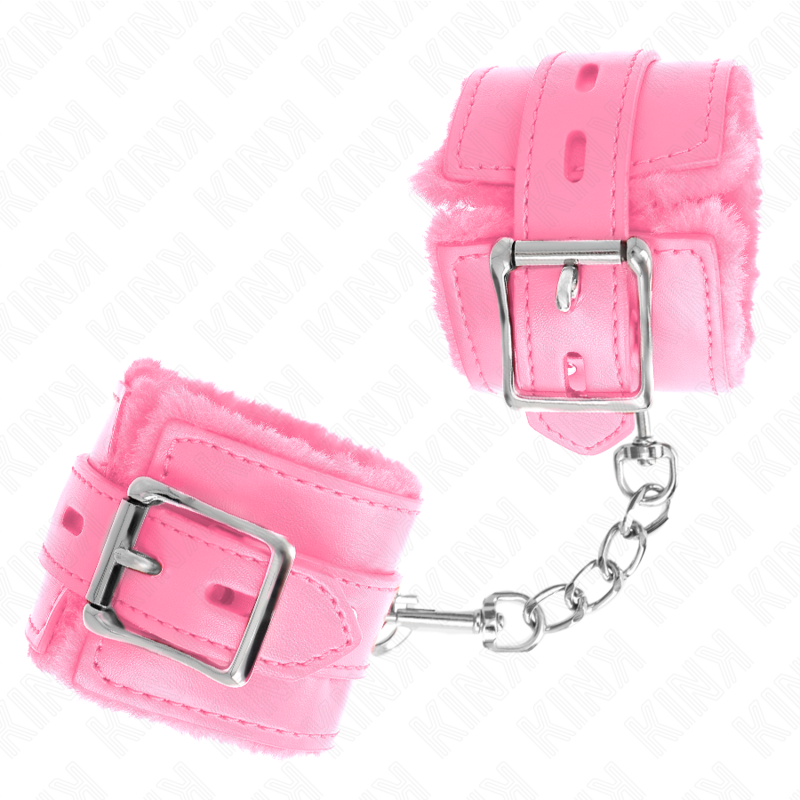 KINK - FUR LINING WRIST WITH PINK SQUARE HOLES AND ADJUSTABLE PINK BELT 17-29 CM X 6 CM