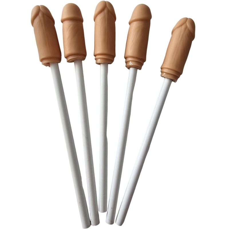 DIABLO PICANTE - 5 LÁPICES CON PUNTA DE PENE NATURAL