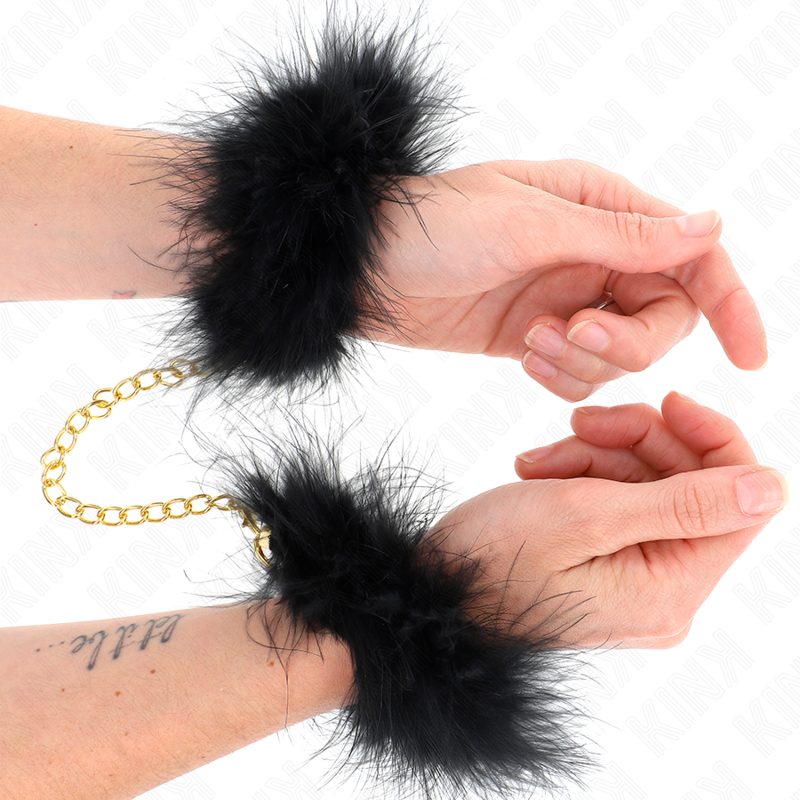 KINK - FEATHER HANDCUFFS WITH GOLD CHAIN MODEL 0