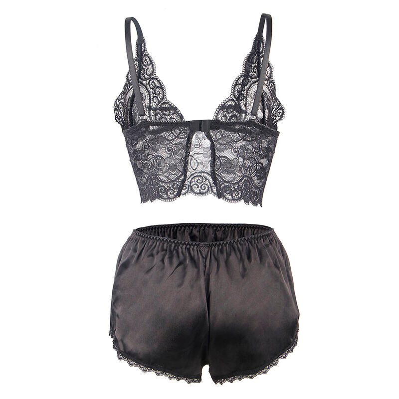 SUBBLIME - 953928 CAMISA DE SEDA Y ENCAJE + BRAGUITA NEGRA L/GG