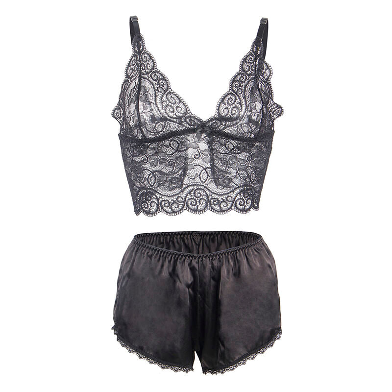 SUBBLIME - 953928 CAMISA DE SEDA Y ENCAJE + BRAGUITA NEGRA L/GG