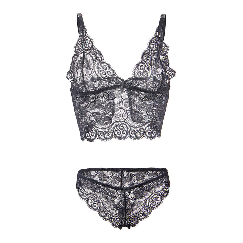 SUBBLIME - 953928 CAMISA DE SEDA Y ENCAJE + BRAGUITA NEGRA L/GG