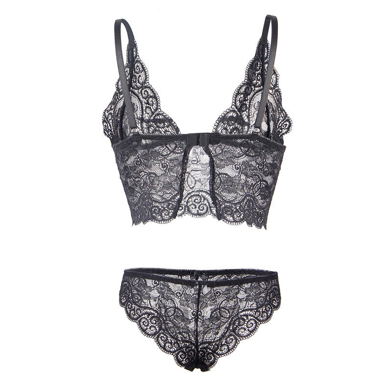 SUBBLIME - 953928 CAMISA DE SEDA Y ENCAJE + BRAGUITA NEGRA L/GG
