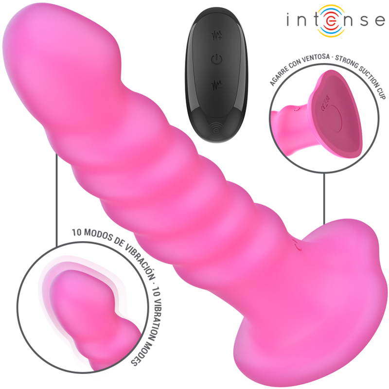 INTENSE - CINDY VIBRADOR TAMAÑO G DISEÑO ESPIRAL 10 VIBRACIONES CONTROL REMOTO ROSA