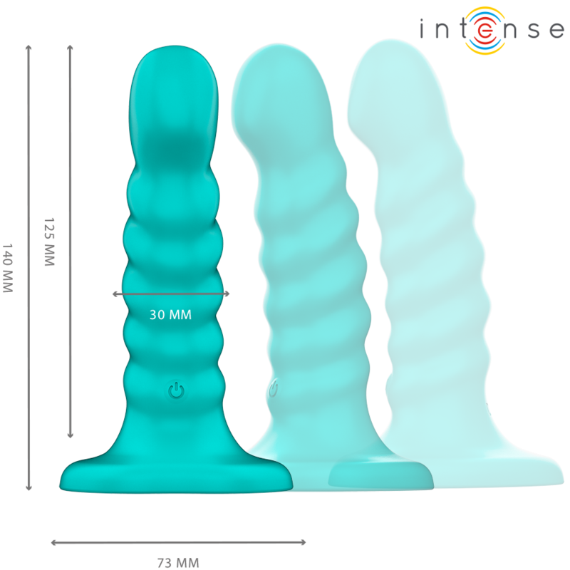 INTENSE - VIBRADOR BUFFY TALLA S DISEÑO ESPIRAL 10 VIBRACIONES CONTROL REMOTO AZUL
