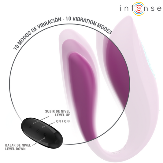INTENSE - ANNIE VIBRADOR CON FORMA DE UE ESTIMULADOR MORADO CONTROL REMOTO