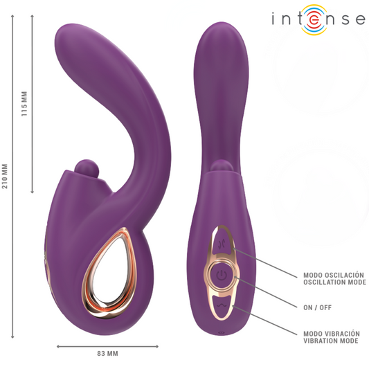 INTENSE - LALI VIBRADOR MULTIFUNCIONAL CON TOQUES Y EMPUJES DEL PUNTO G Y VIBRACIÓN MORADO