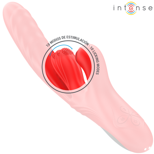 INTENSO - VIBRADOR MULTIFUNCIÓN KAROL EMPUJE Y ESTIMULACIÓN Y ONDAS ESTIMULANTES ROJO