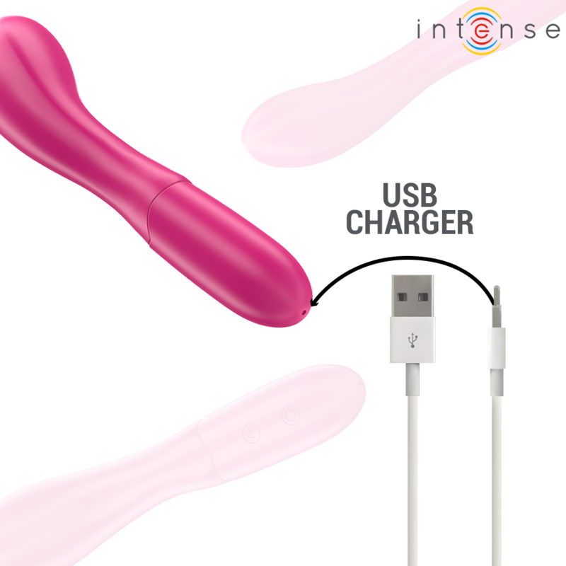 INTENSO - VIBRADOR LISET 19 CM FLEXIBLE 10 VIBRACIONES ROSA