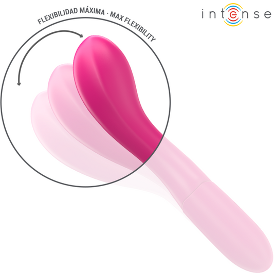 INTENSO - VIBRADOR LISET 19 CM FLEXIBLE 10 VIBRACIONES ROSA