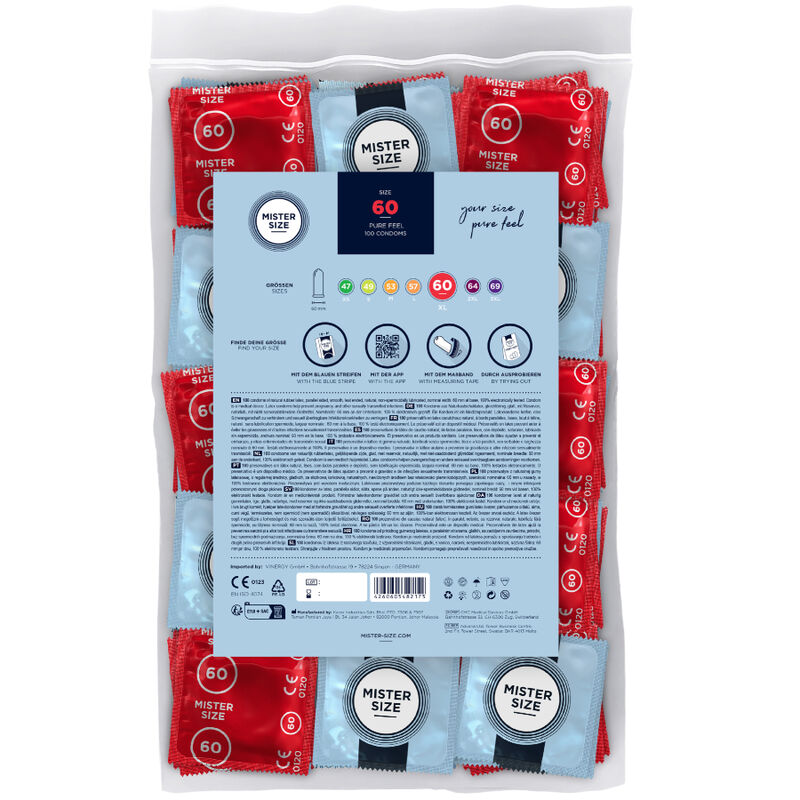 MISTER SIZE - CONDOM SIZE GG 60 MM (100 UNITS)