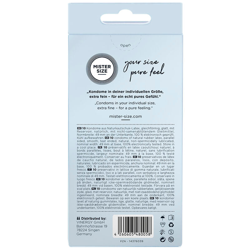 MISTER SIZE - CONDOM SIZE P 49 MM (10 UNITS)