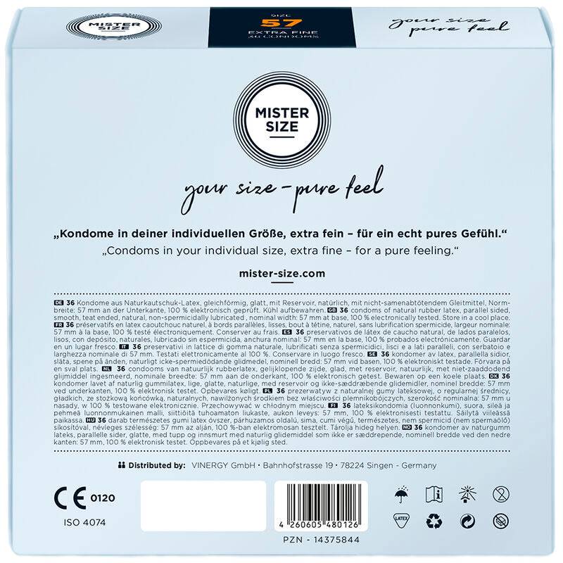 MISTER SIZE - CONDOM SIZE G 57 MM (36 UNITS)
