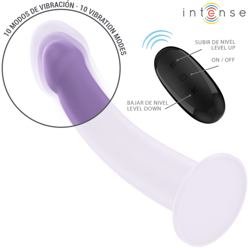 INTENSE - VIBRADOR EDDIE 17.5 CM 10 VIBRACIONES MORADO CONTROL REMOTO