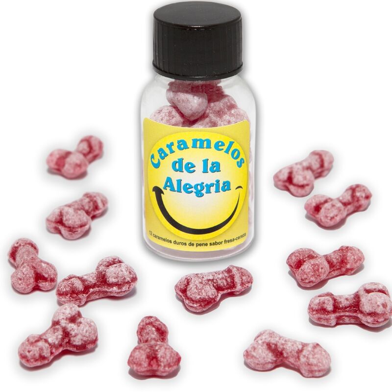 DIABLO PICANTE - 12 JOY PENIS-SHAPED STRAWBERRY/CHERRY CANDIES