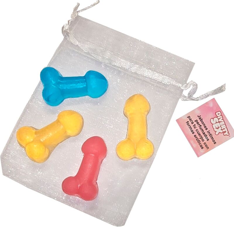 DIABLO PICANTE - 4 MINI JABONES PERFUMADOS CON FORMA DE PENE