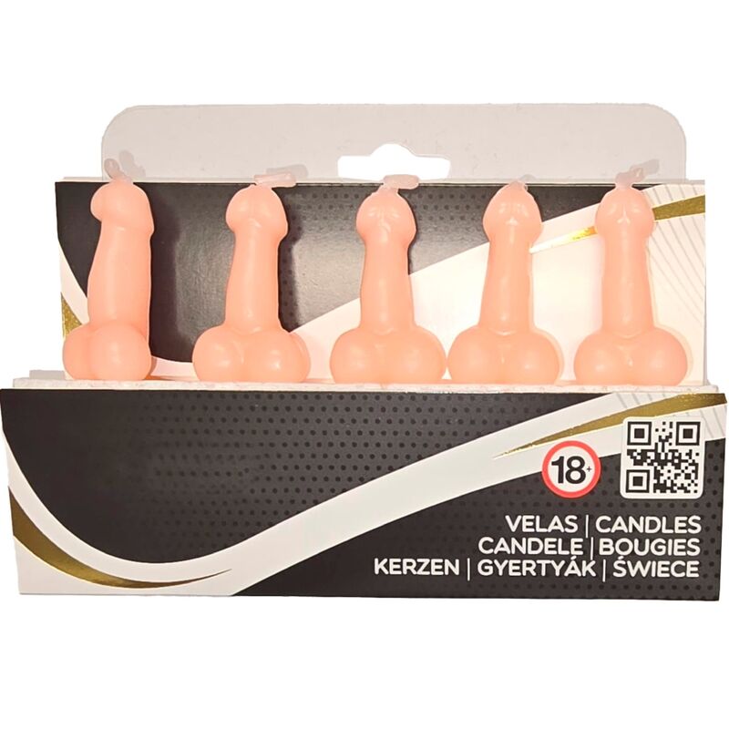 SPICY DIABLO - BOX WITH 5 CANDLES IN THE SHAPE OF MEAT PENIS