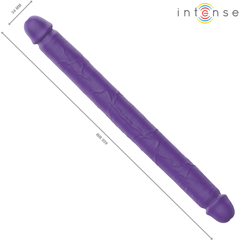 INTENSE - DILDO DOBLE VIBRADOR GUNTER 40 CM MORADO CONTROL REMOTO