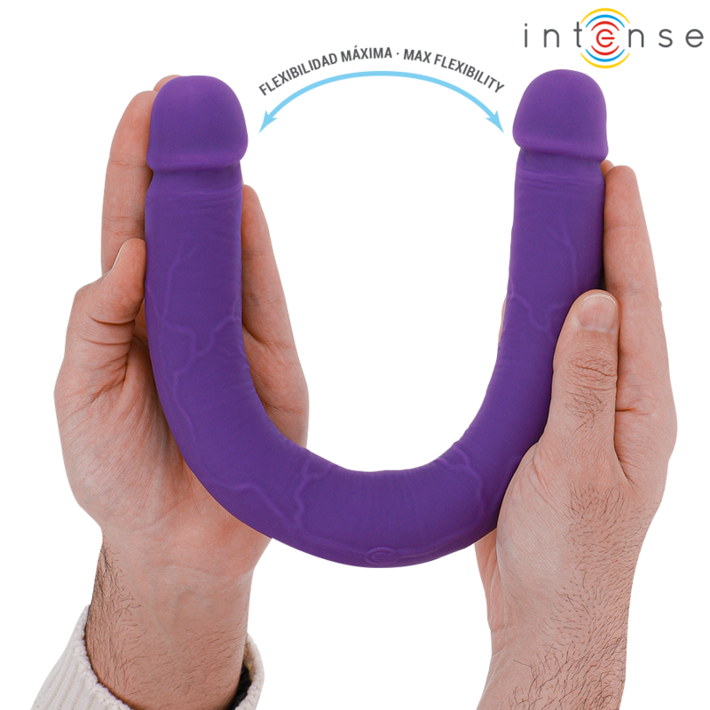 INTENSE - DILDO DOBLE VIBRADOR GUNTER 40 CM MORADO CONTROL REMOTO