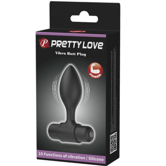 PRETTY LOVE - VIBRA BUTT 10 VIBRACIONES PLUG ANAL NEGRO