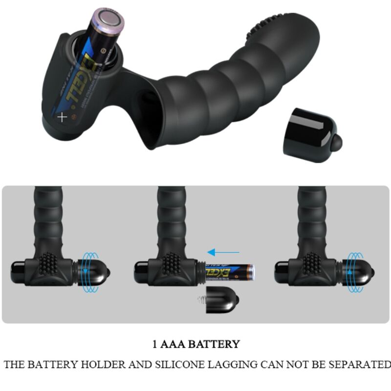 PRETTY LOVE - VIBRADOR DE DEDO ALEXANDER 10 VIBRACIONES NEGRO