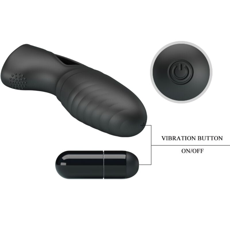 PRETTY LOVE - VIBRADOR DE DEDO DE SILICONA ALAN BLACK