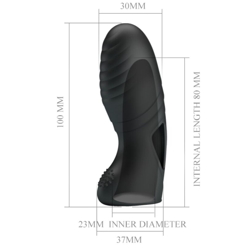 PRETTY LOVE - VIBRADOR DE DEDO DE SILICONA ALAN BLACK